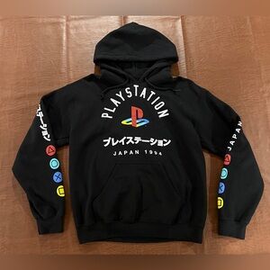 PlayStation Japan 1994 Retro Graphic Hoodie Pullover Gaming Sweatshirt Mens S